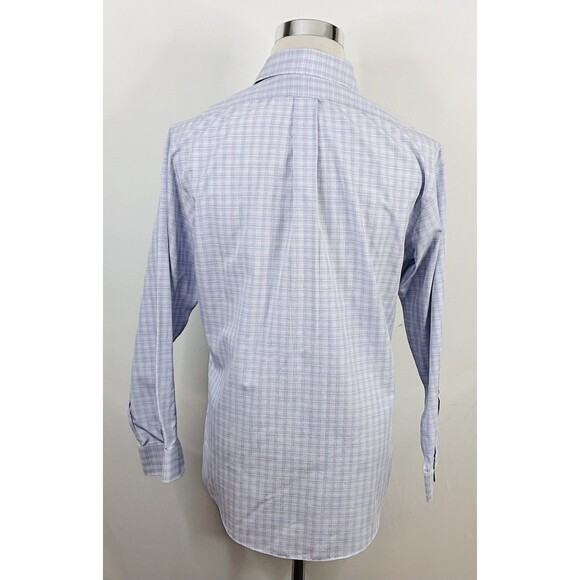 Brooks Brothers 15.5 32/33 Slim Fit Non Iron Dress Shirt Red White Blue Plaid - Picture 5 of 5